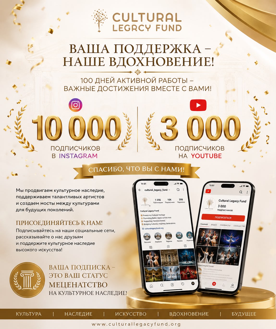 Официальное обращение Президента Cultural Legacy Fund